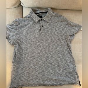 Rag & Bone | Gray Cotten Linen Polo Shirt